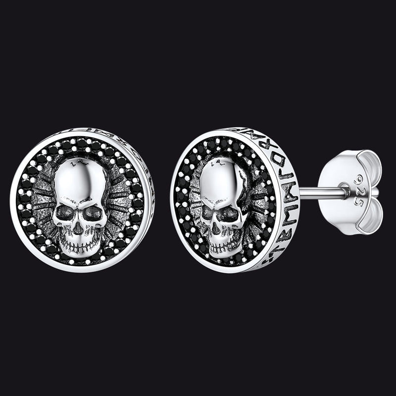 Viking Rune Fang Stud Earrings for ��� Nordic Star Cz Earrings