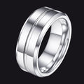 Grooved Tungsten Carbide Wedding Band Ring for 8mm