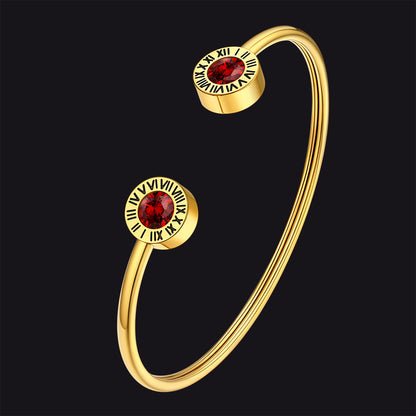 Roman Numerals Birthstone Bracelets for