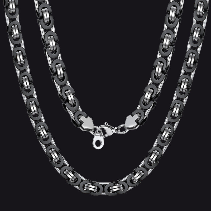 Byzantine Link Chain Stainlss Steel Necklace for