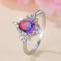 Mystic Triple Moon Goddess Cz Tourmaline Ring