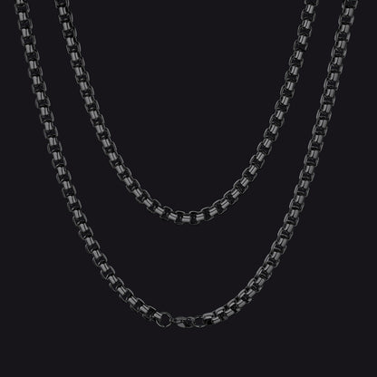 Hollow Rolo Box Link Chain Necklace for , 3/6mm Width