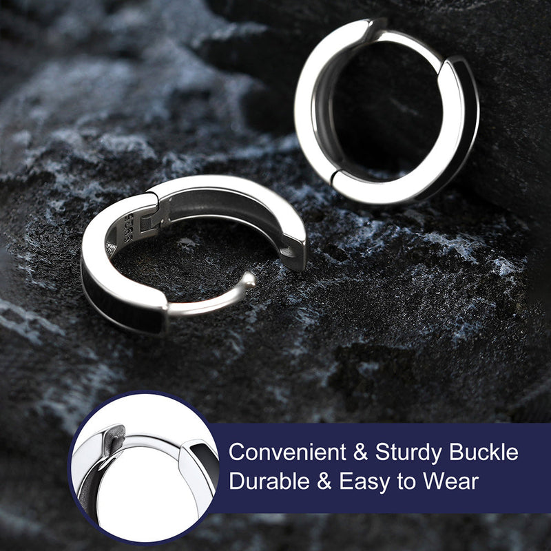 Huggie Hoop Earrings for & ��� 925 Sterling Silver, 10mm
