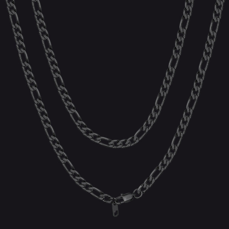 Figaro Curb Chain Link Necklace, 6/7.5/10 Mm Width