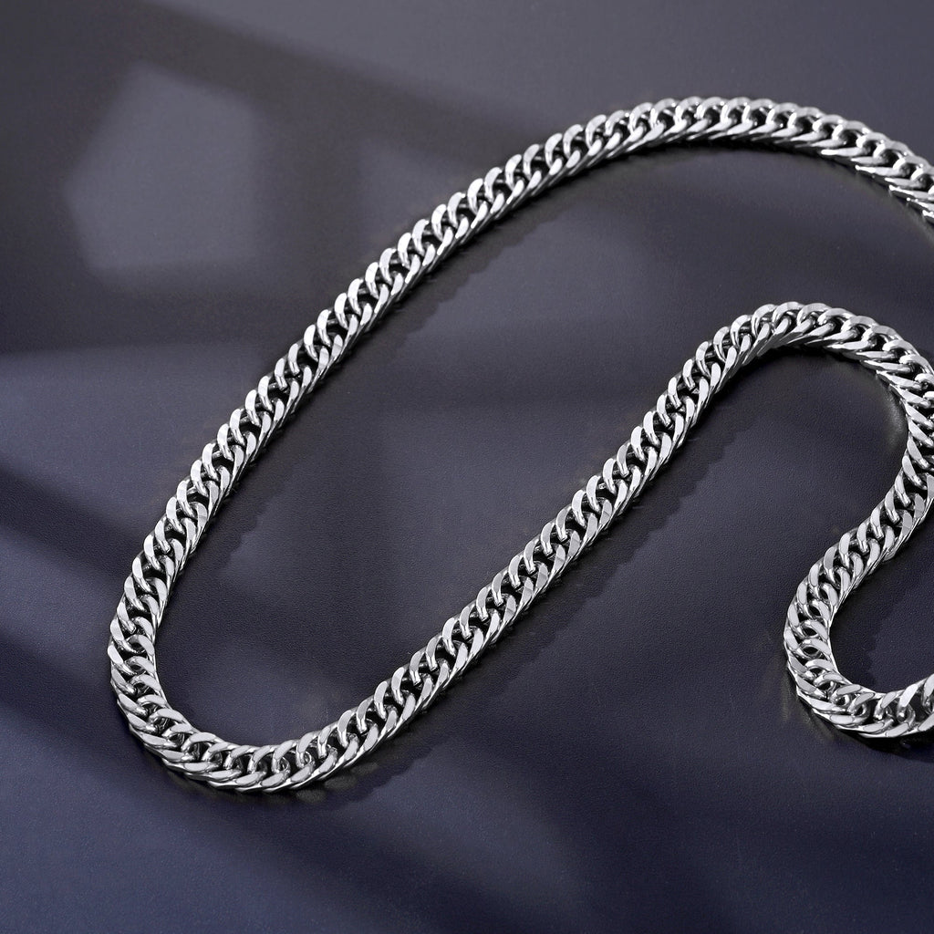 Miami Cuban Link Chain Necklace With Gift Crad for Him