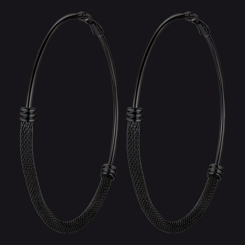 Minimalist Chunky Hoop Earrings for With Lobster Clasp