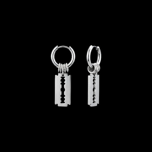 Razor Blade Hoop Earrings