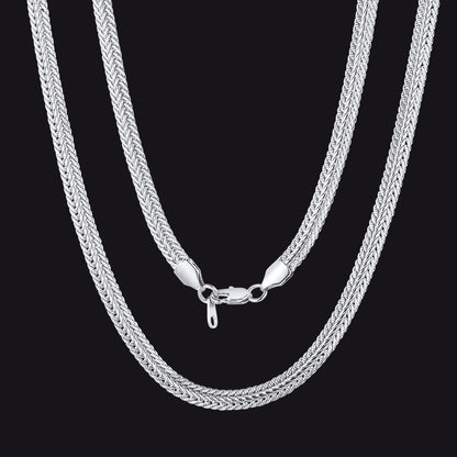 6mm Foxtail Chain Link Necklace for