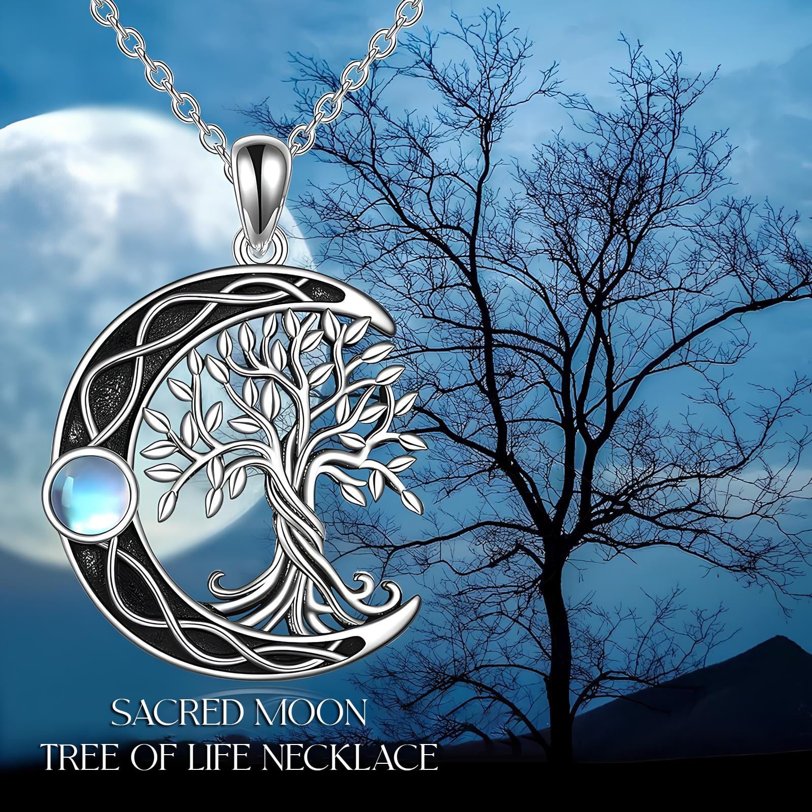 Sacred Moon Tree of Life Necklace