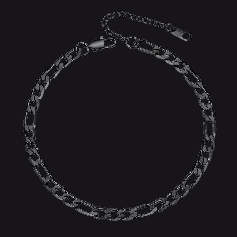 6mm Figaro Chain Anklet Bracelet for