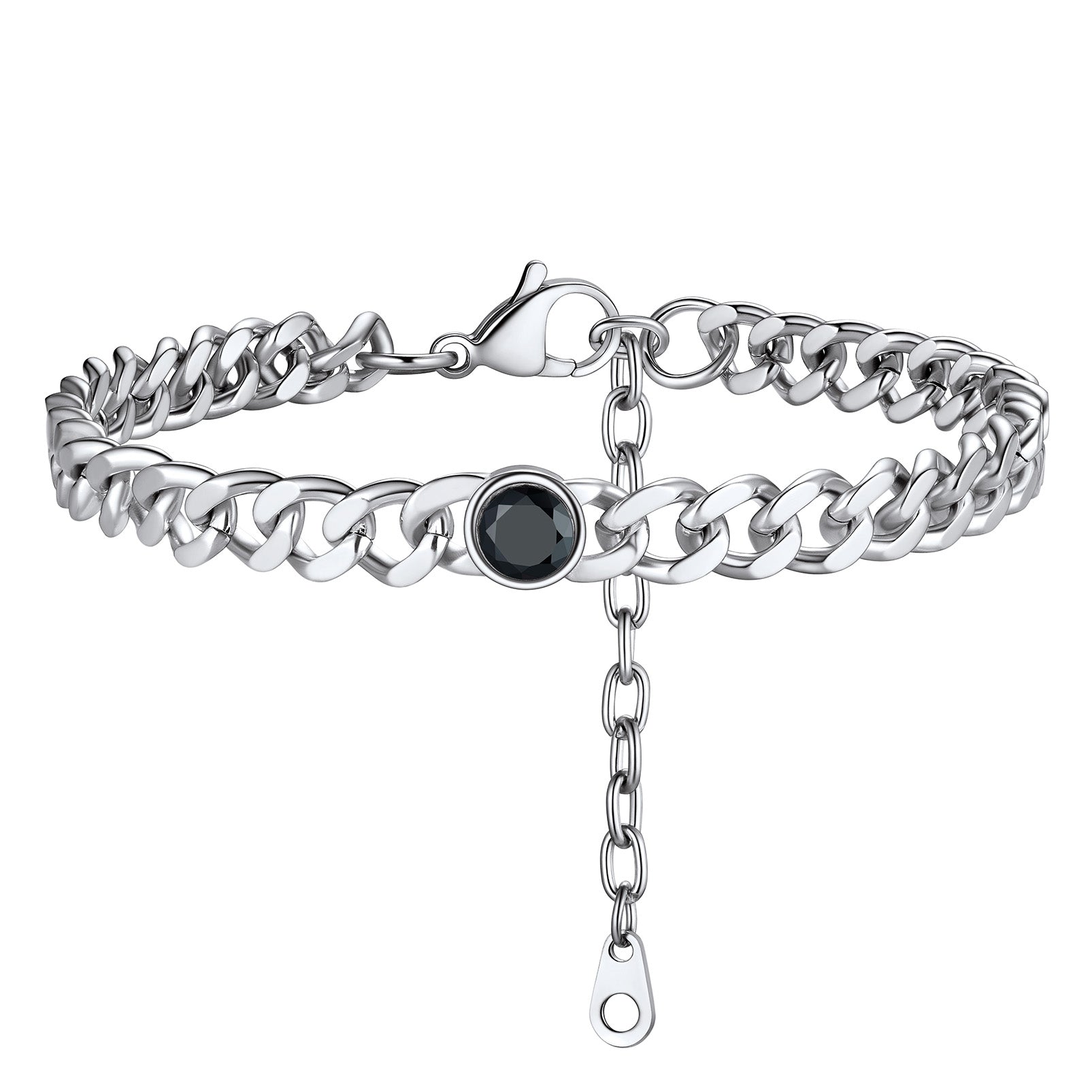 Personalized Birthstone Cuban Link Anklet for