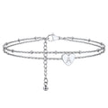 Initial Letter Heart Anklet Chain Layered Anklet for