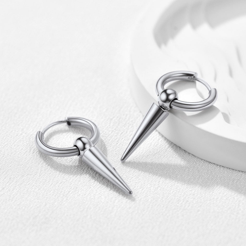 Long Spike Dangle Hoop Earrings for
