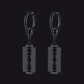 Punk Razor Dangle Hoop Earring for
