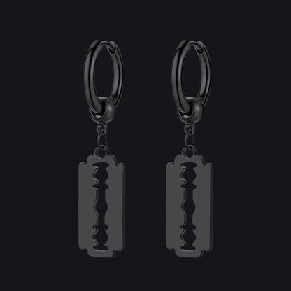 Punk Razor Dangle Hoop Earring for