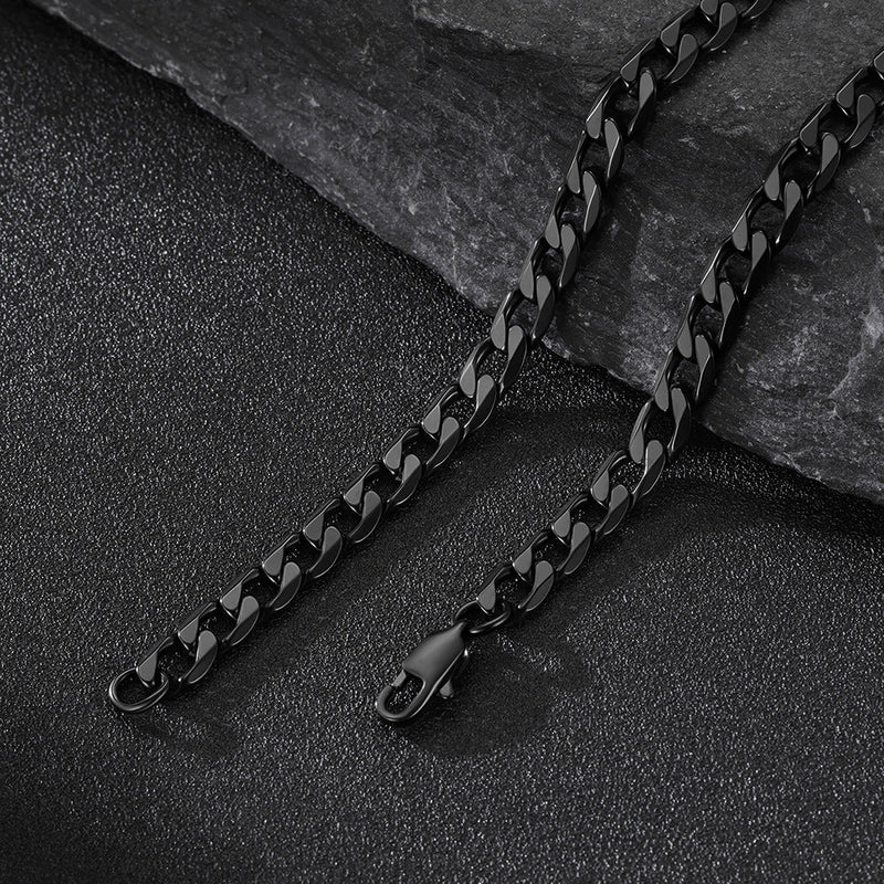 Cuban Chain & Eboy Razor Blade Necklace Set for
