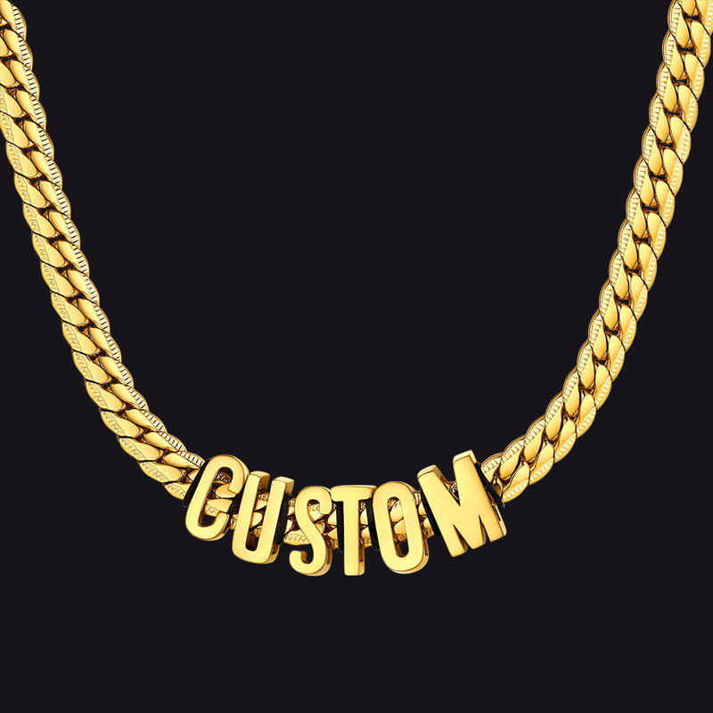 8mm Custom Name Cuban Chain Necklace for