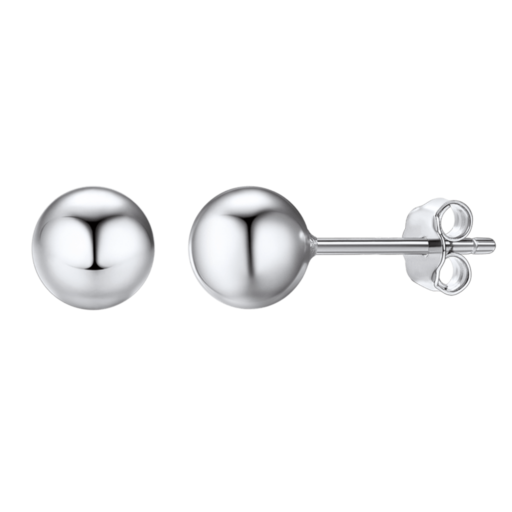 S925 Silver Minimalist Ball Stud Earrings for