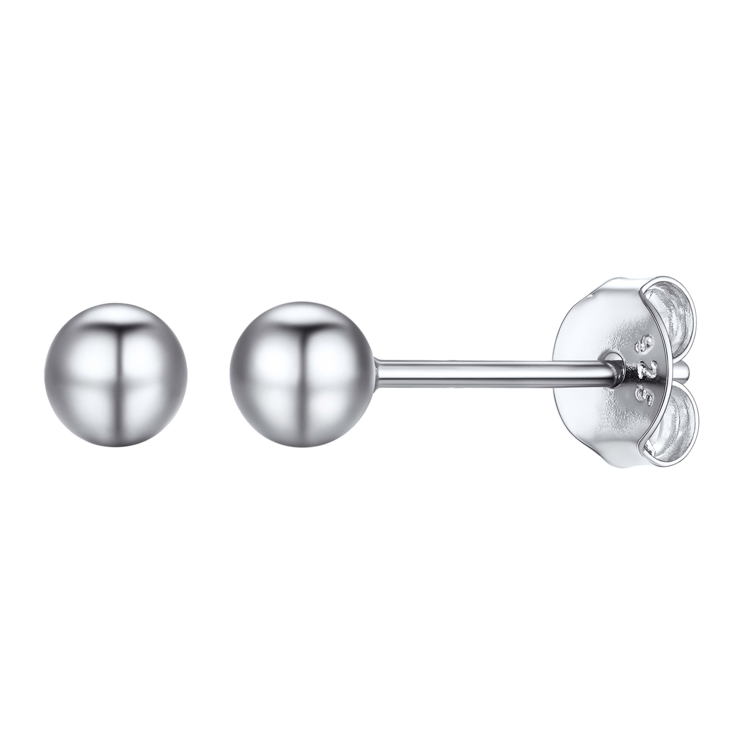 S925 Silver Minimalist Ball Stud Earrings for