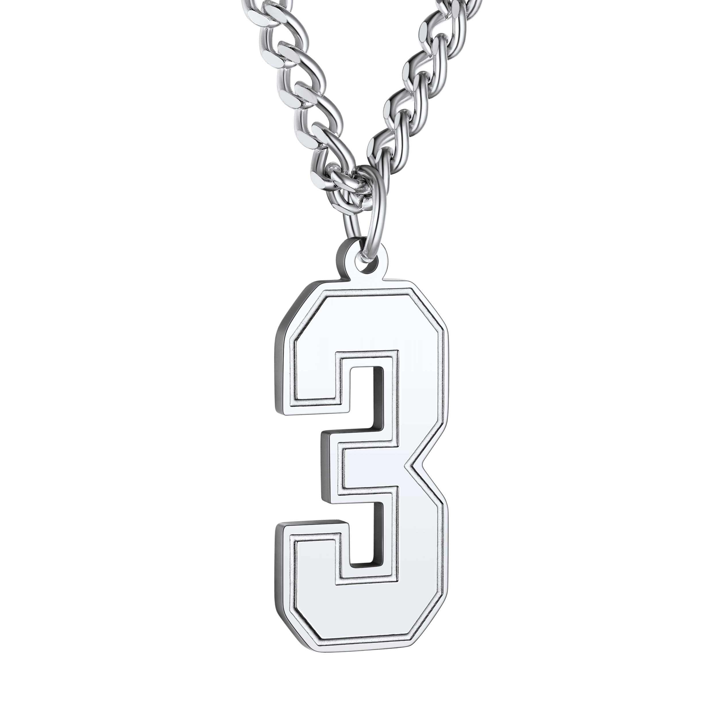 Personalized Sports Jersey Number Chain Necklace for Sport Fans