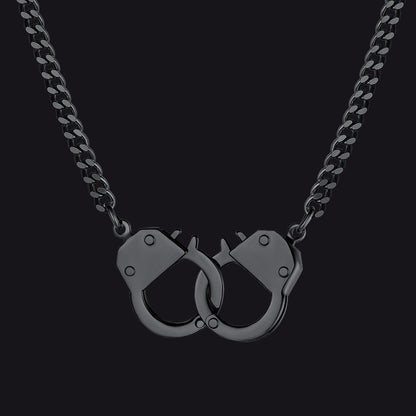 Punk Handcuff Necklace for , Partners in Crime Cuban Link Chain