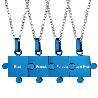 Custom Puzzle Piece Matching Pendant Necklaces Set for Family Best Friends