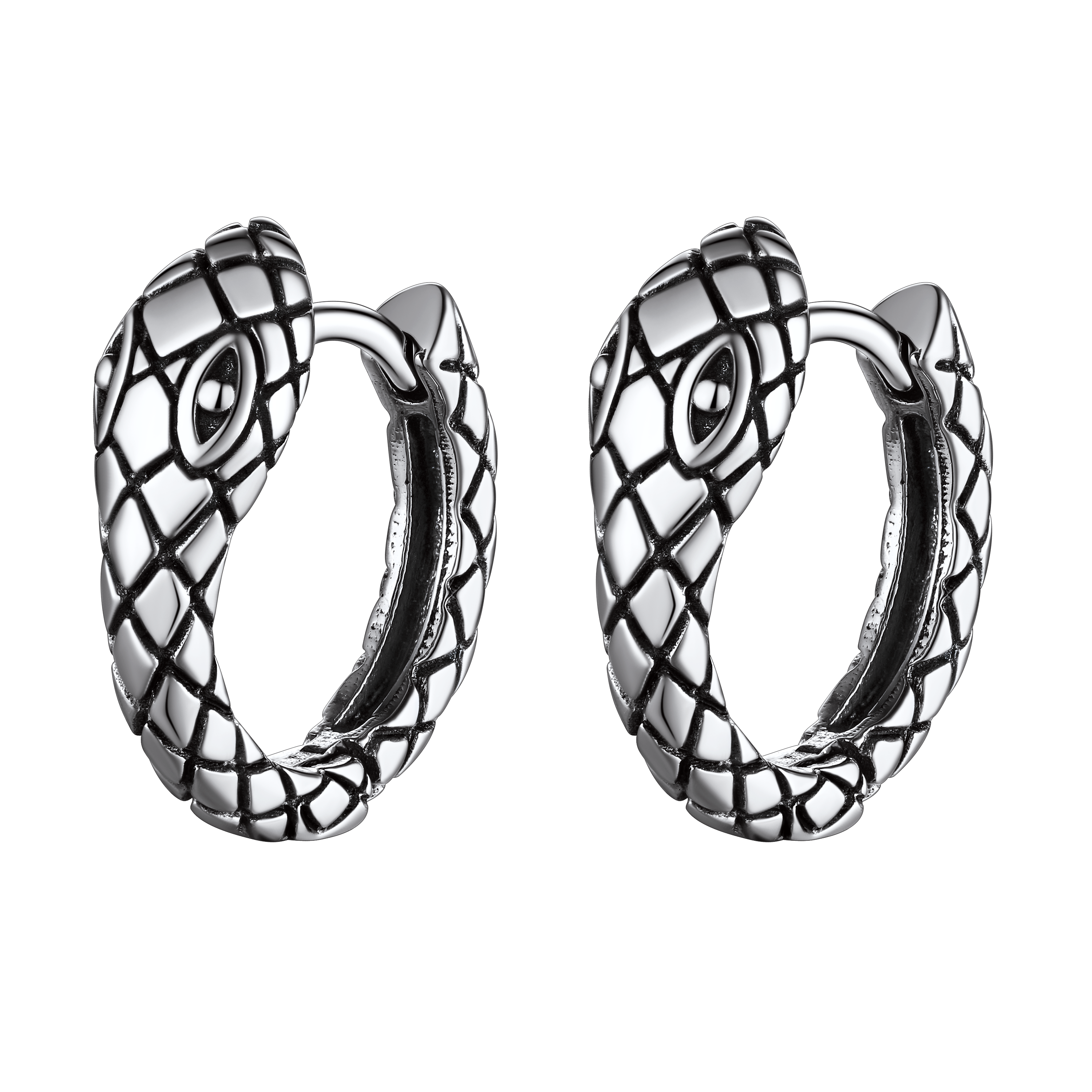 Gothic Snake Huggie Hoop Earrings for