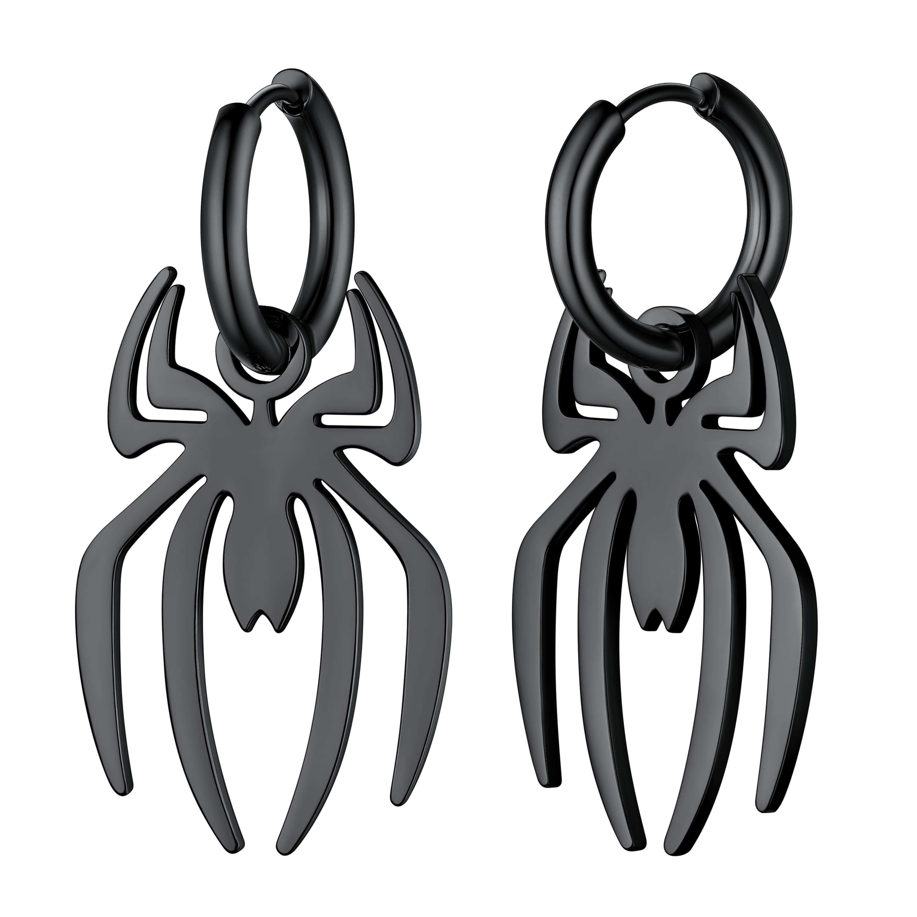 Halloween Spider Drop Hoop Earrings for