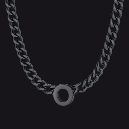 7mm Custom Initial Letter Cuban Link Chain Necklace for