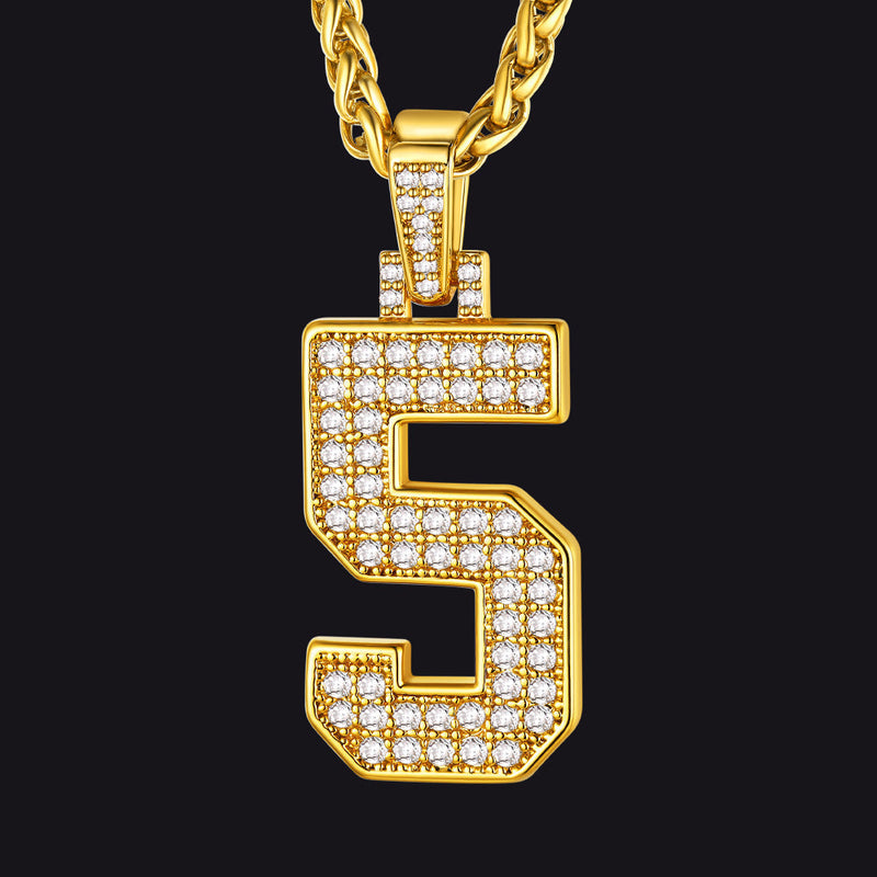 Baseball Diamond Jersey Number Chain Necklace for