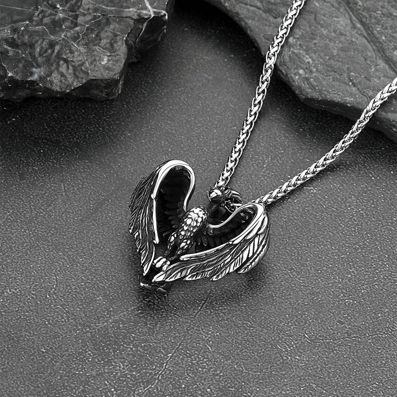 Phoenix Heart Pendant Necklace for