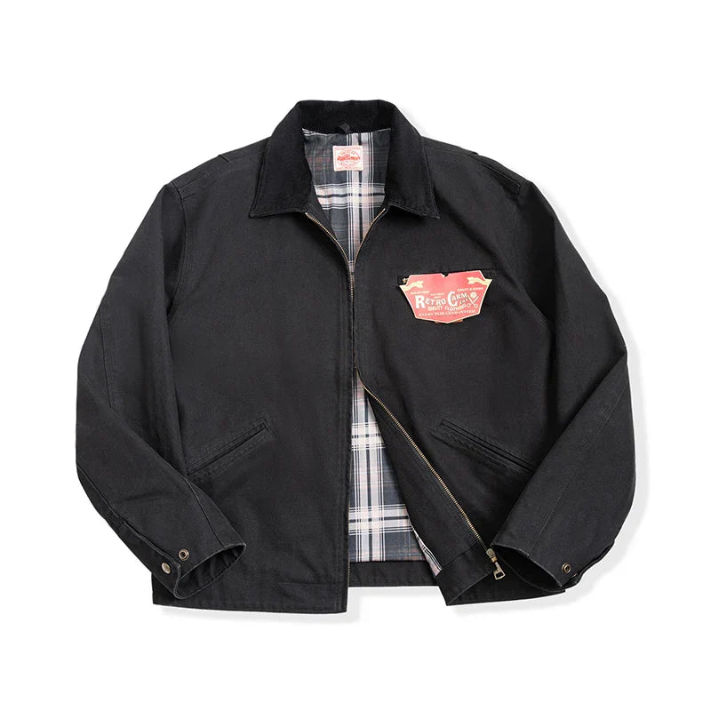 TYVANO| Handgenähte Herrenjacke aus Segeltuch im Retro-Look