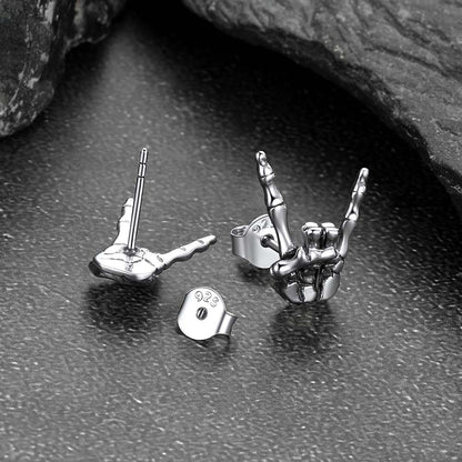 Skeleton Hand Stud Earrings for ��� 925 Sterling Silver Gothic Earrings