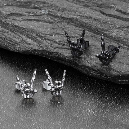 Skeleton Hand Stud Earrings for ��� 925 Sterling Silver Gothic Earrings