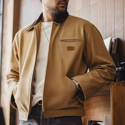 TYVANO| Handgenähte Herrenjacke aus Segeltuch im Retro-Look