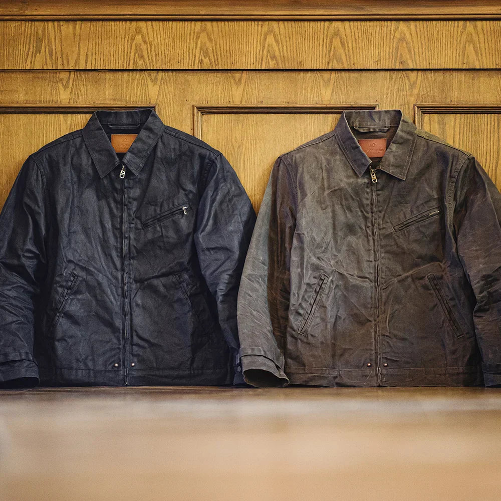 TYVANO | Vintage-Herrenjacke aus gewachstem Canvas - IV-Design mit Reißverschluss und Reverskragen, kurzer Schnitt, schlanke Passform für Frühjahr & Herbst