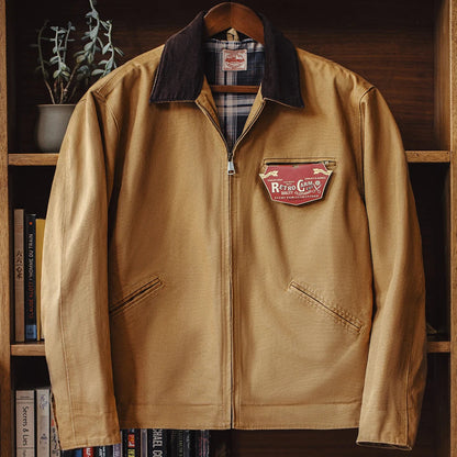 TYVANO| Handgenähte Herrenjacke aus Segeltuch im Retro-Look