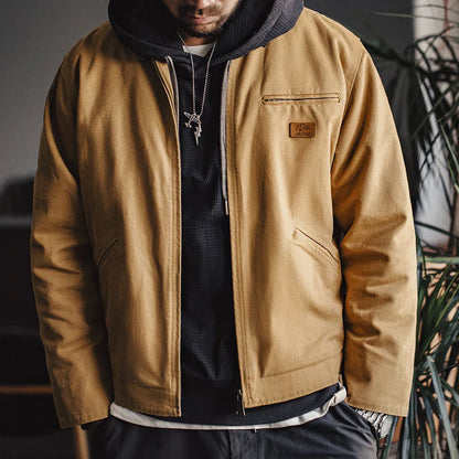 TYVANO| Handgenähte Herrenjacke aus Segeltuch im Retro-Look