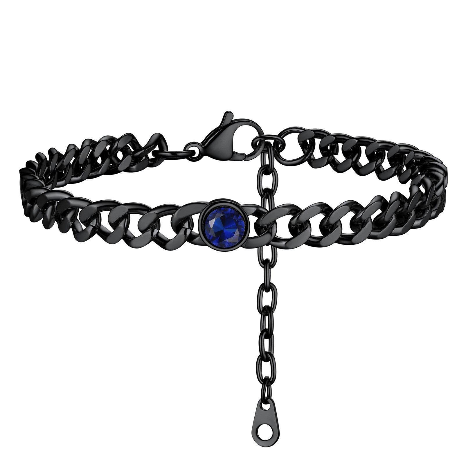 Personalized Birthstone Cuban Link Anklet for