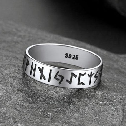 Sterling Silver Norse Viking Runes Ring for
