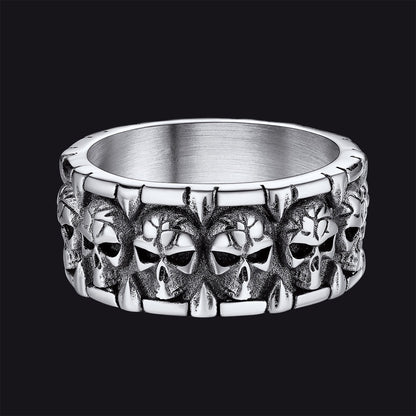 Skull Evil Teeth Stainless Steel Ring for