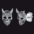 Satanic Goat Skull Stud Earrings for