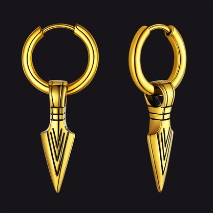 Viking Earrings for ��� Arrowhead Spear Gungnir Drop Hoop Earrings