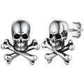 Punk Skull Crossbones Stud Earrings for