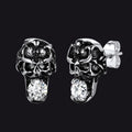 Halloween Punk Diamond Skull Earrings for in Stainless Steel
