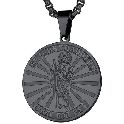 Religious Saint Jude Medal Necklace for