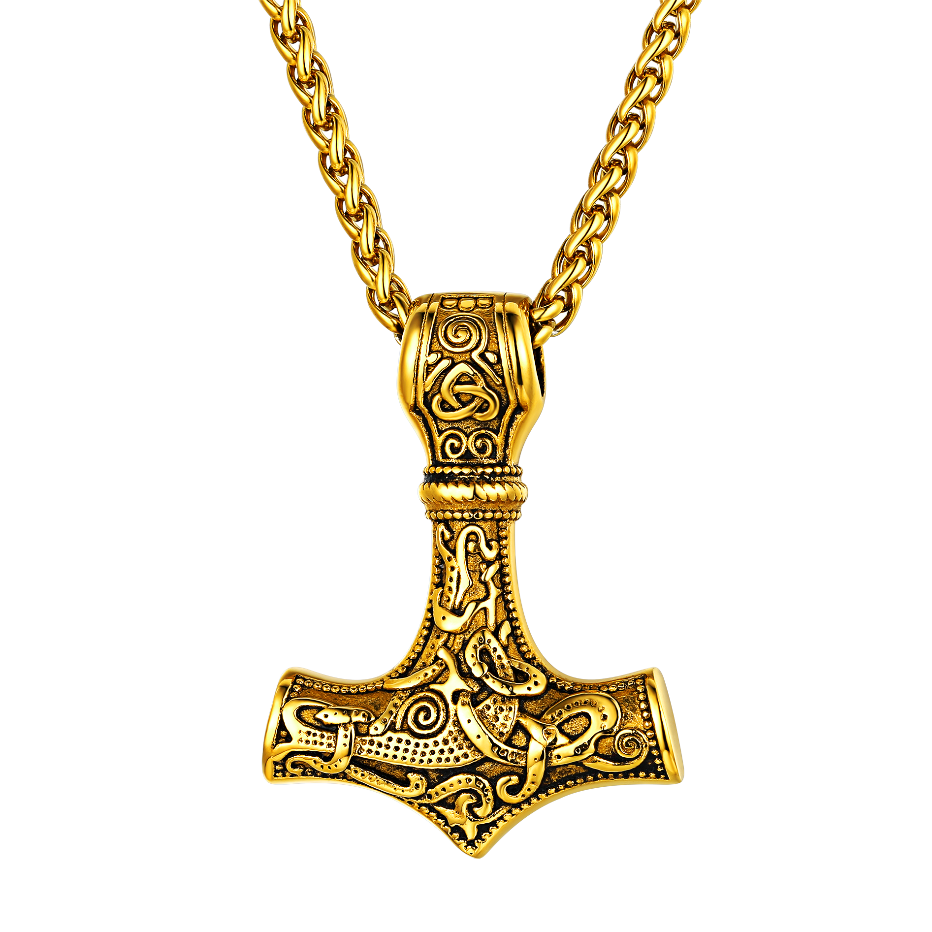 Norse Viking Thor's Hammer Necklace Mjolnir Pendant for