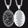 Oval Archangel Saint Michael Necklace Medal