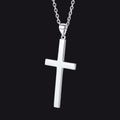 S925 Silver Simple Cross Necklace With Rolo Chain 18 Inch for /