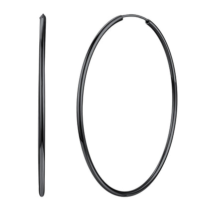 Sterling Silver Thin Hoop Earrings for